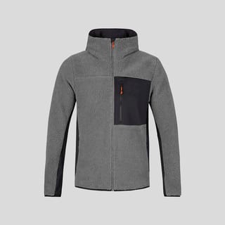 Gri MonoDrip Fleece Kapişonlu