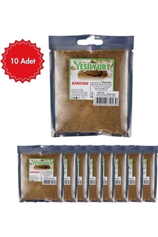 yeşilyurt Kimyon 40 G x 10 Adet | Doğal ve Katkısız Baharat | Et, Çorba ve Geleneksel Yemekler Için
