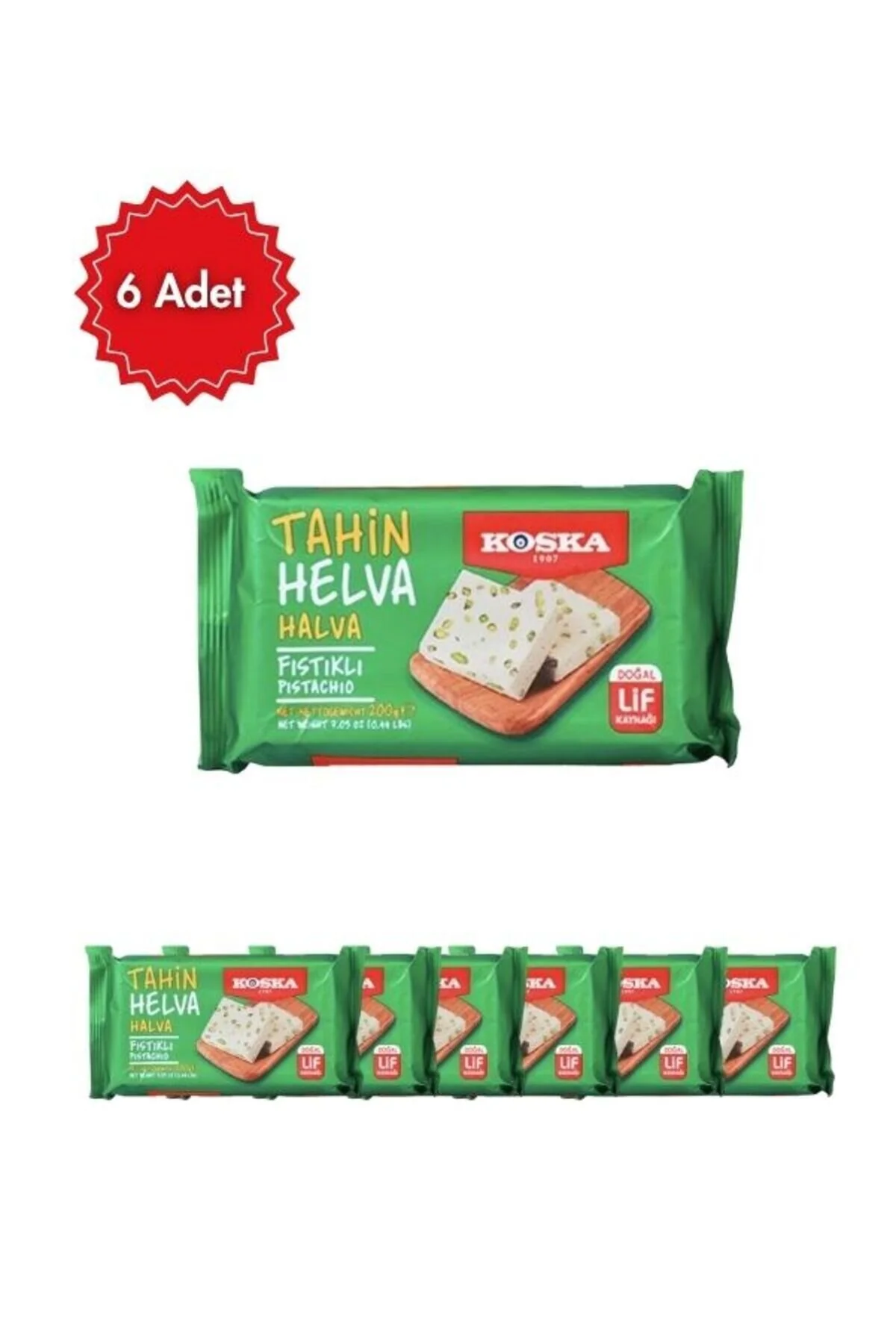 Koska Fıstıklı Helva 500 gr x 6 Paket (Ekonomik Avantaj Koli)