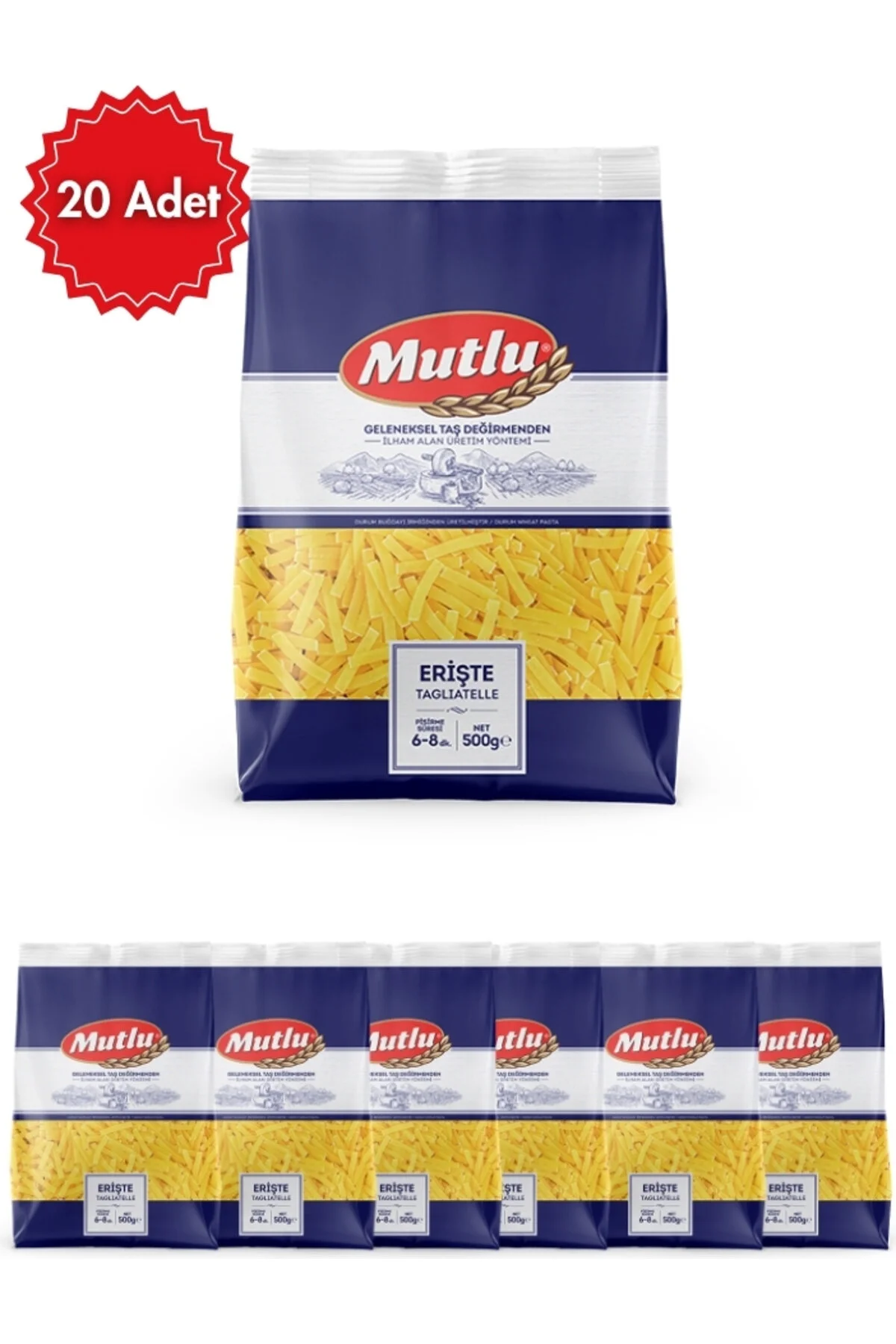 Mutlu Makarna Erişte 500 G x 20 Paket