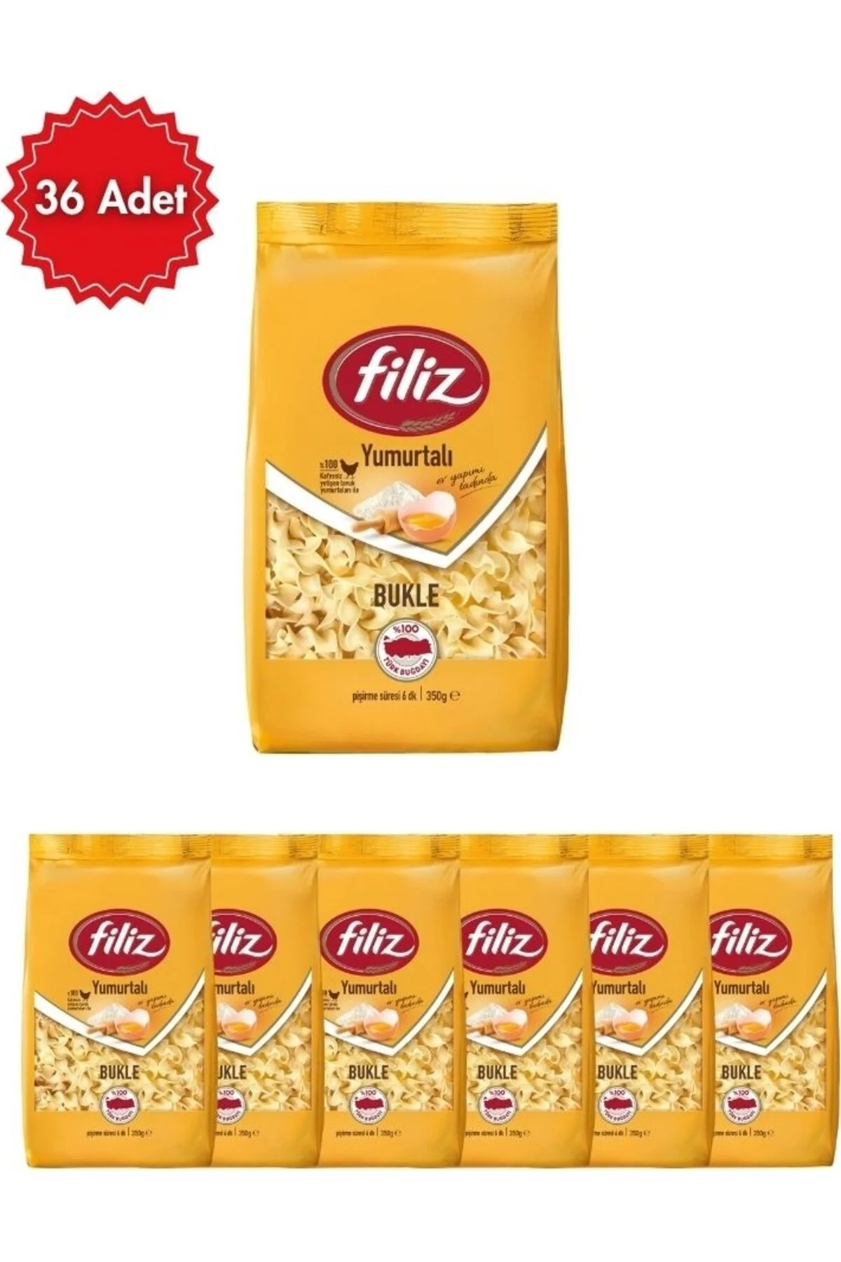 FİLİZ Yumurtalı Bukle Makarna x 36 Adet | Geleneksel Tat & Pratik Pişirme | Doyurucu Seçim
