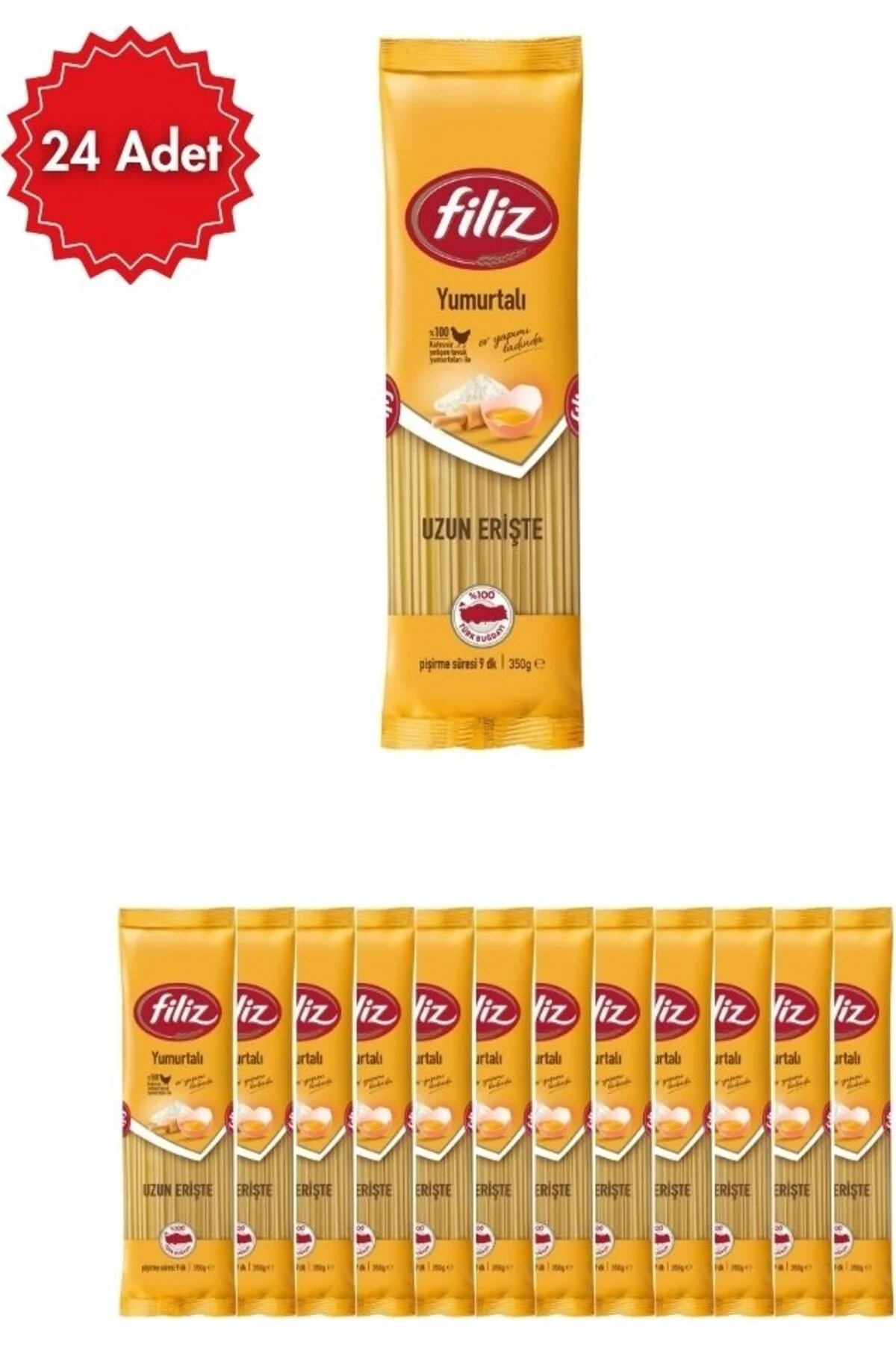 FİLİZ Yumurtalı Uzun Erişte Makarna x 24 Adet - Geleneksel Tat & Pratik Pişirme | Doyurucu Seçim