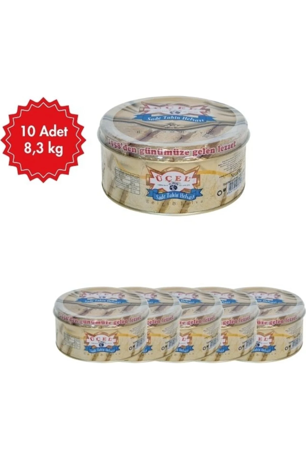 Üçel Sade Helva 830 G x 10 Adet | Geleneksel Tatlı | Kahvaltılık & Atıştırmalık