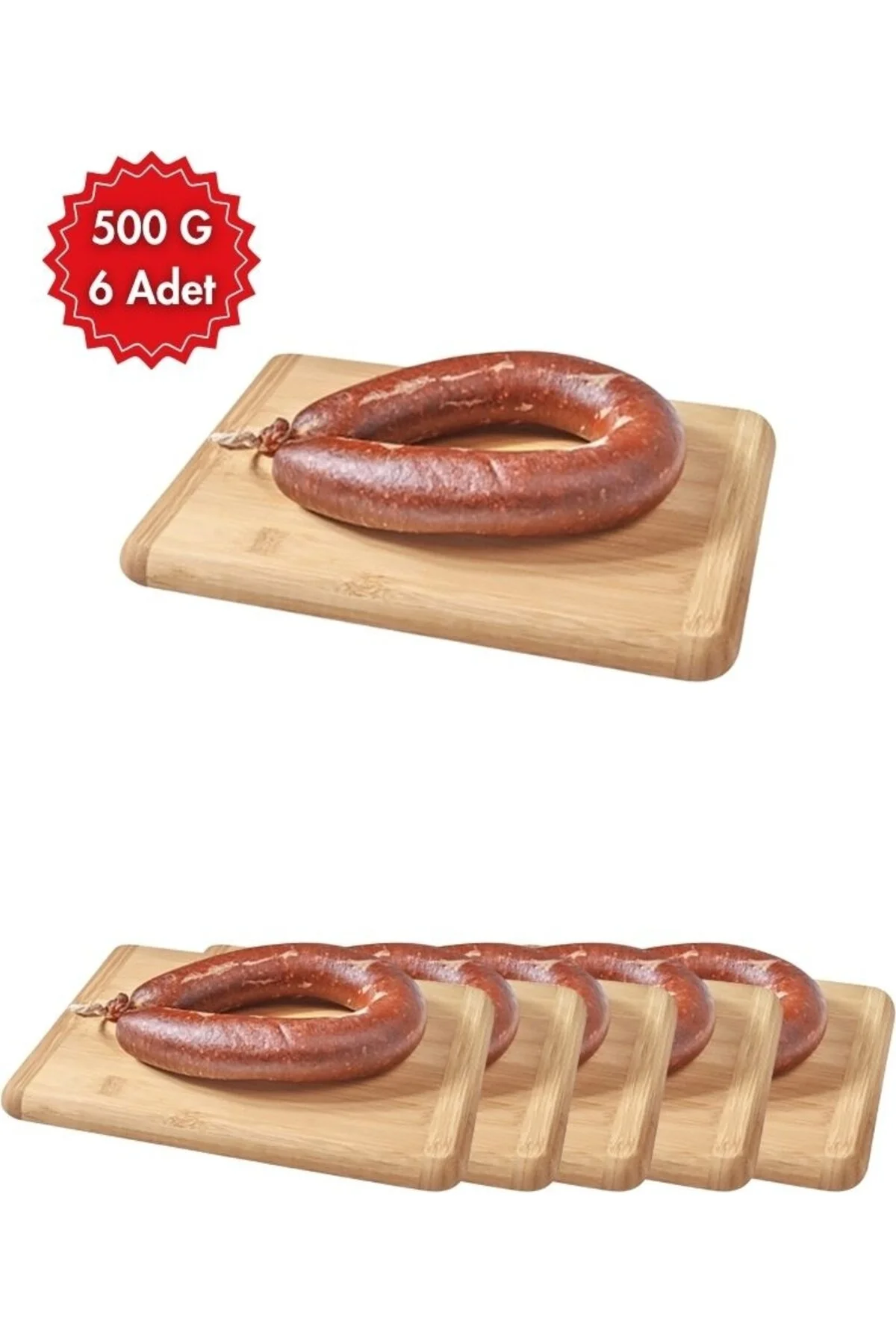Araz et Kasap Sucuk 500 G x 6 Adet | Geleneksel Baharatlı Yoğun Lezzet | Kahvaltı, Izgara ve Yemekler Için
