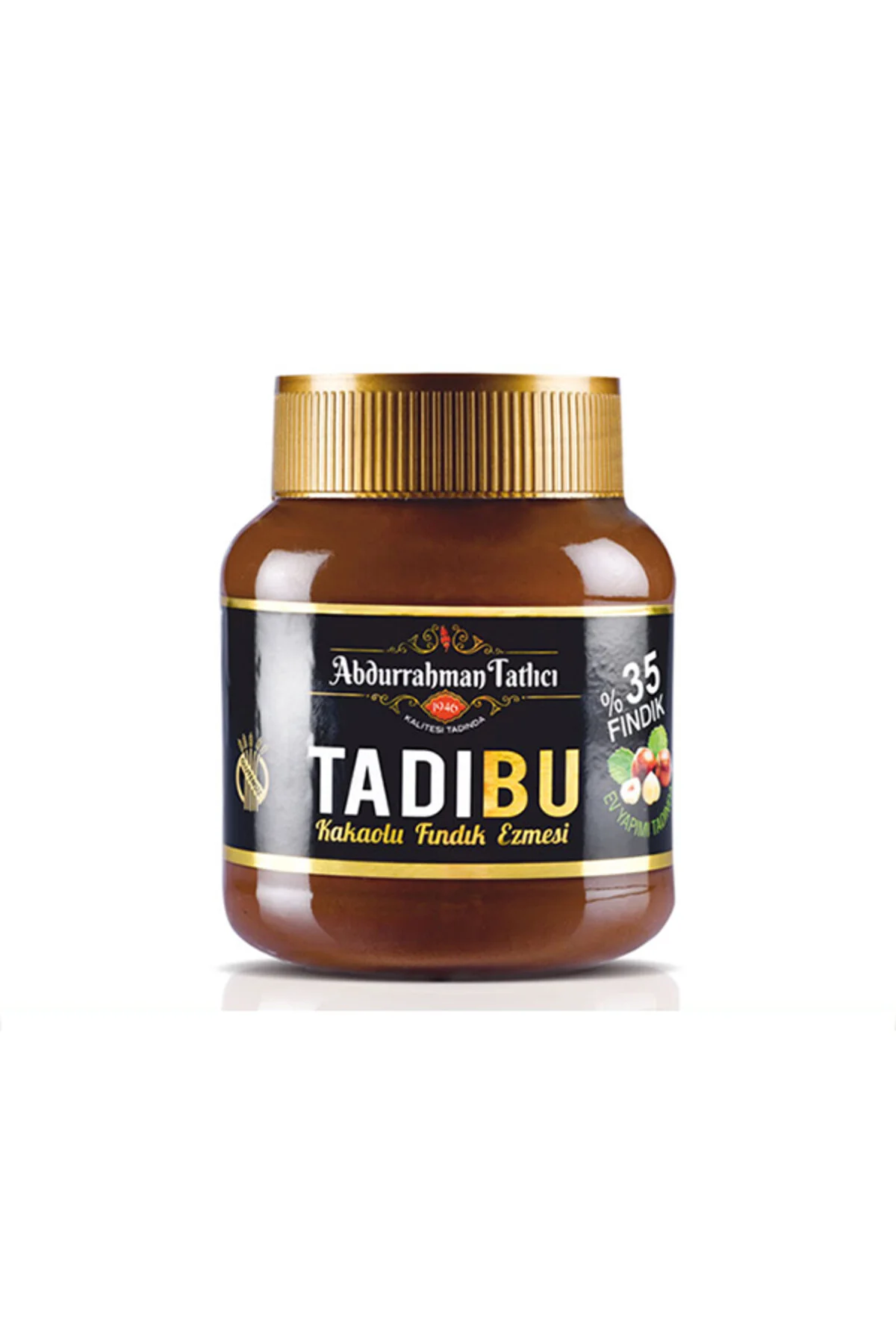 Abdurrahman Tatlıcı TADIBU Kakaolu Fındık Ezmesi 330g – %35 Yoğun Fındık Oranı, Katkısız, Sürülebilir Fındık Çikolatası